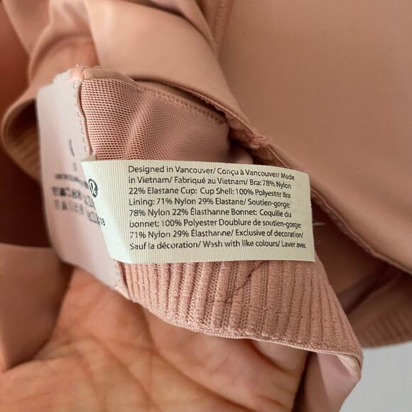 Lululemon Energy Bra Light Pink Padded Sports Bra High Support Women's size 38D - Picture 8 of 8